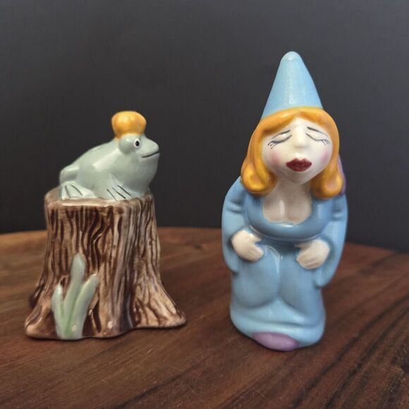 VTG CLAY ART Princess and the Frog Salt & Pepper Shakers 90's - Picture 4 of 13